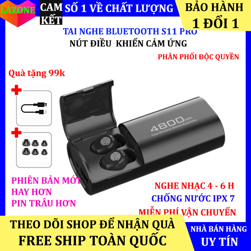 Tai Nghe Bluetooth Amoi F9 S11 Bản Pro Chip Cao Cấp Kén Sạc Kiêm Sạc Dự Phòng 4800mah - Tai nghe bluetooth không dây amoi f270, Tai nghe nhét tai không dây, Tai nghe bluetooth pin trâu - Tai nghe buetooth [Cam kết bảo hành 1 đổi 1]