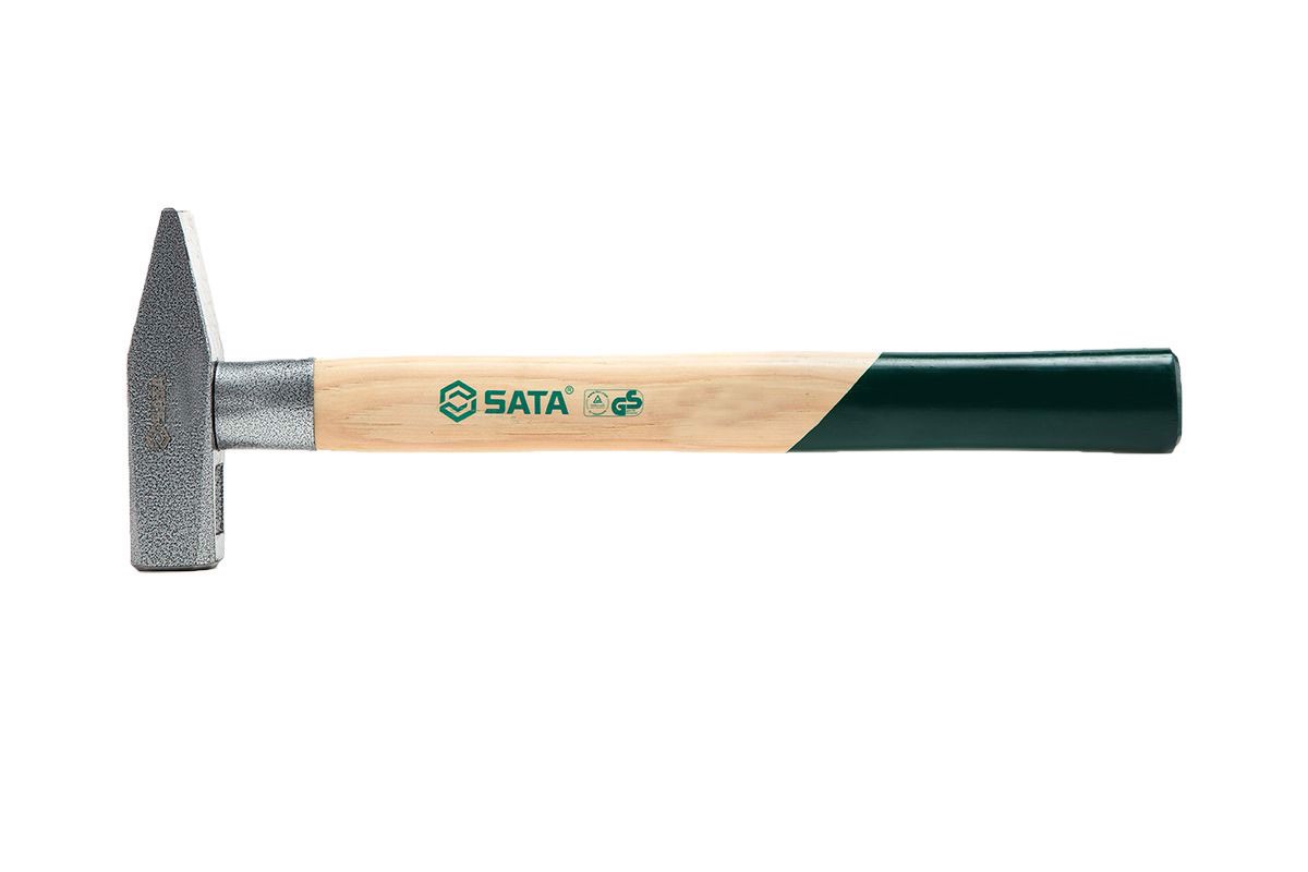 Búa cơ khí cán gỗ, 500gđầu búa bằng thép carbontay cầm bằng gỗ hickory bền sata 92404