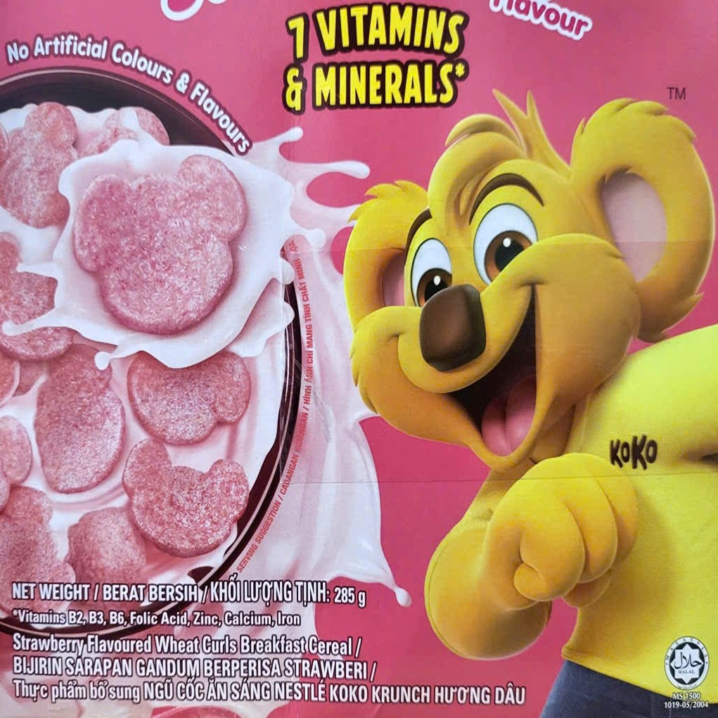 NESTLE + Hộp HỒNG 285g + NGŨ CỐC ĂN SÁNG HƯƠNG DÂU KOKO KRUNCH STRAWBERRY (HALAL)