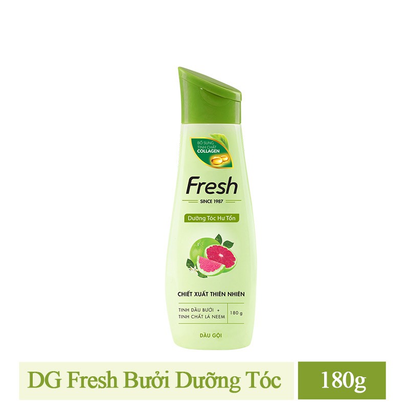 Dầu gội fresh tinh dầu bưởi lá neem bổ sung tinh chất collagen 180g