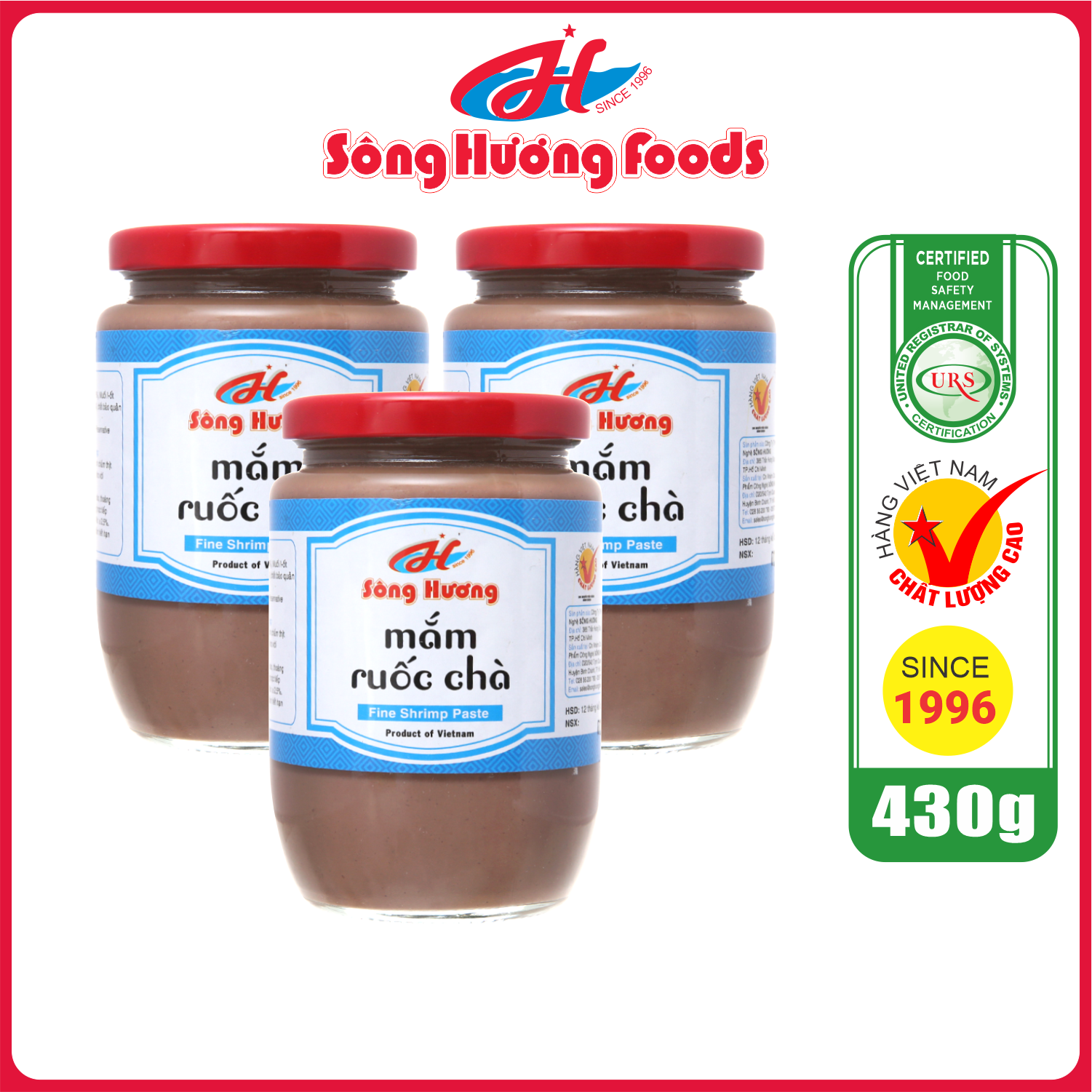 3 hũ mắm ruốc chà sông hương foods hũ 430g - nấu bún bò , chấm xoài , chấm thịt luộc , kho thịt