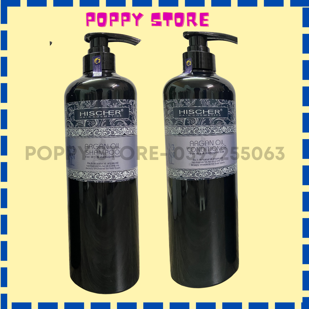 Bộ dầu gội xả phục hồi hischer 1000ml tặng túi đi kèm