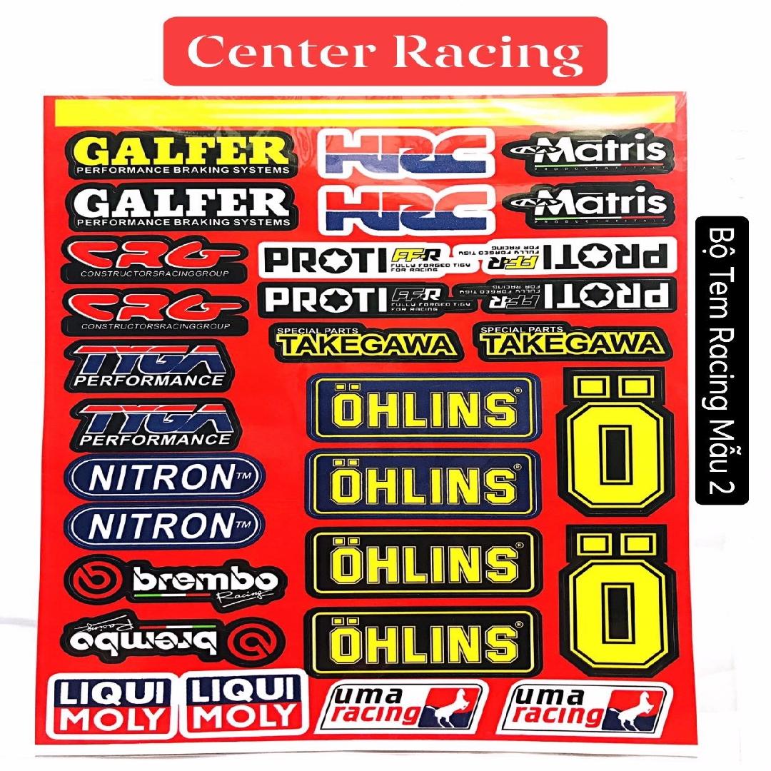 [ 30 Tem ] Bộ Tem Xe Máy Logo Racing 2