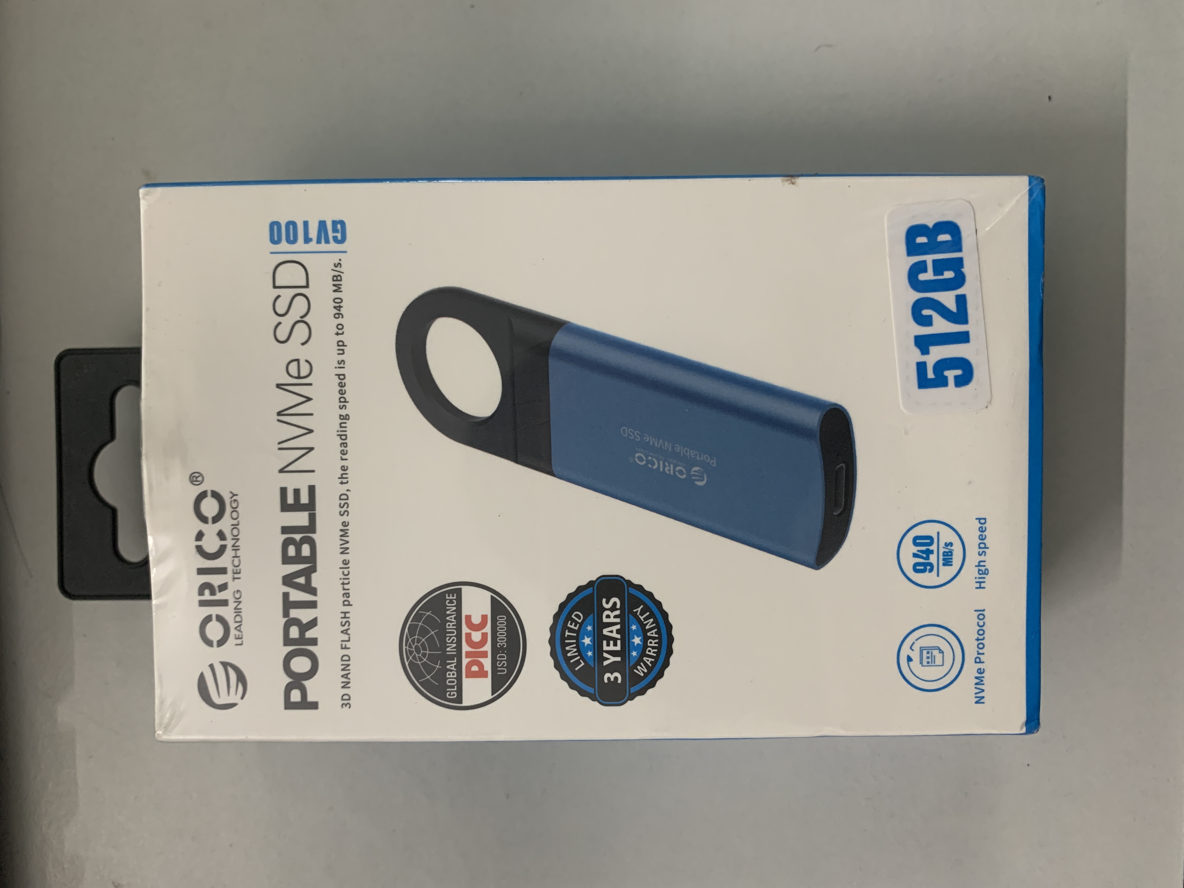 Ổ cứng cắm ngoài ssd nvme orico gv100 512gb 940mb/s