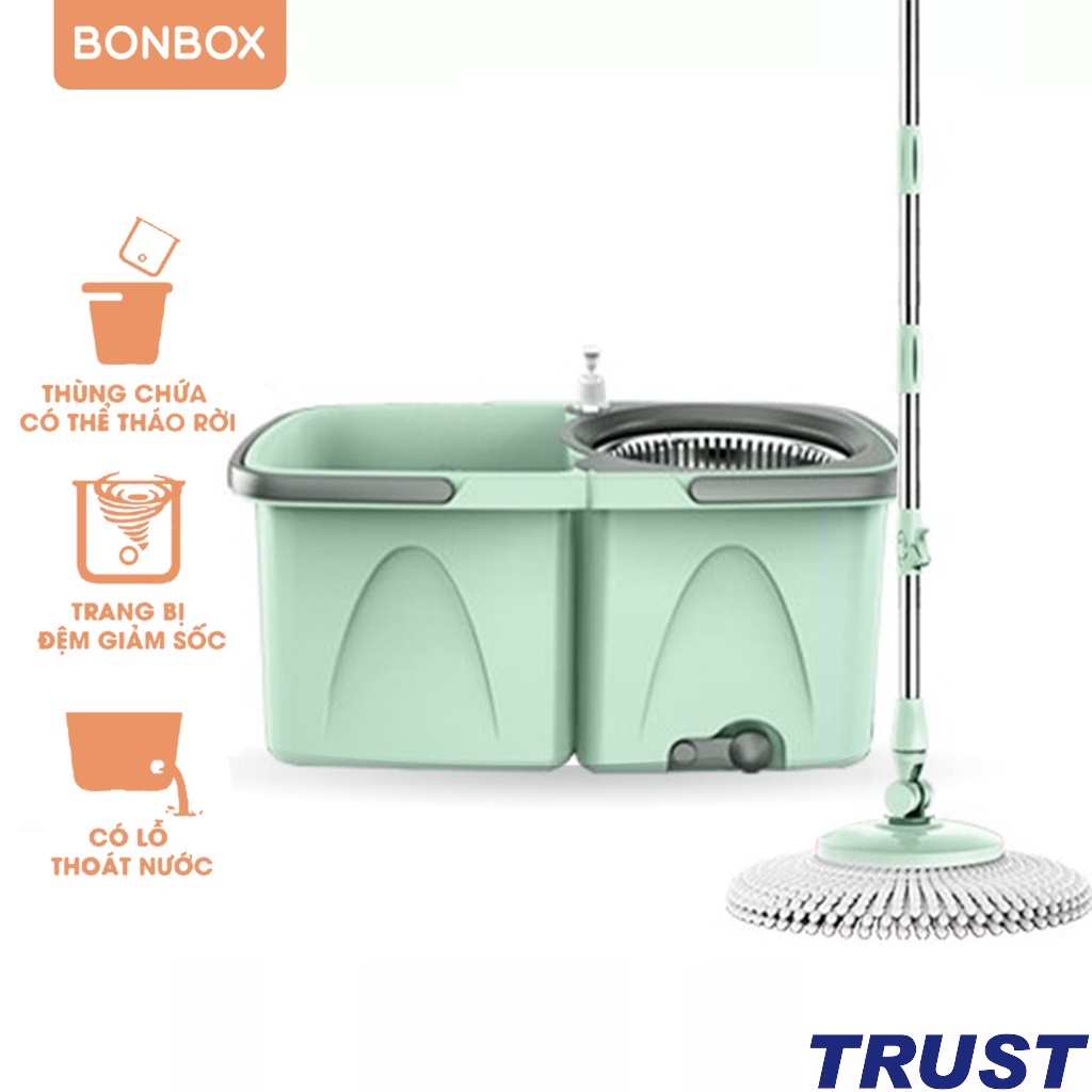 Bộ lau nhà thông minh xoay 360 độ BONBOX BCT706 kèm xô lau dạng xoay 2