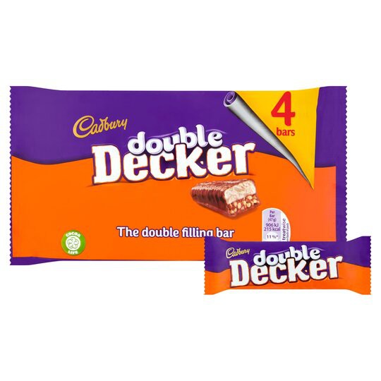 Cadbury Double Decker Thanh s&ocirc;c&ocirc;la 4 x 47g / Cadbury Double Decker Chocolate Bars 4 x 47g