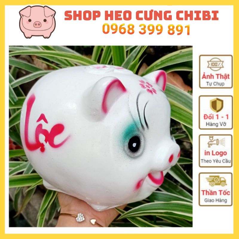 Lợn đất - Heo đất tiết kiệm truyền thống size To - lợn cười