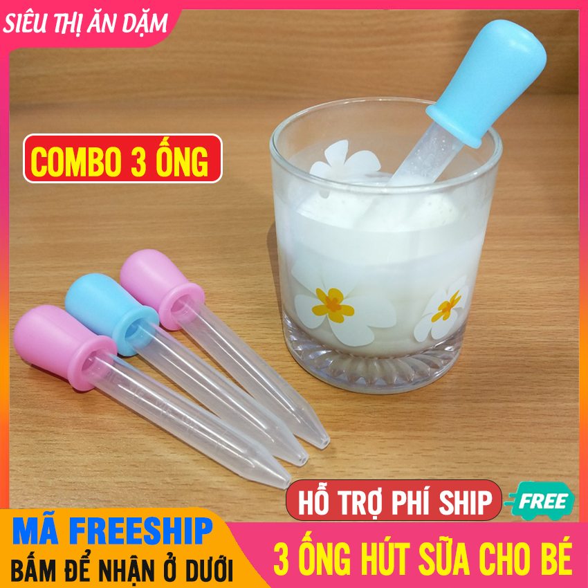 [Combo 3] Ống Hút Sữa Cho Bé Đầu Mềm Silicon, Vệ Sinh Dễ Dàng, Dùng Lại Được Nhiều Lần - Ống Bón Sữa Cho Bé, Ống Bơm Sữa Cho Bé, Ống Bón Sữa 5ml, Ống Bon Sua, Ống Bón Sữa Tiệt Trùng, Ống Bón Sửa- 3 Ống Bón Sữa - SP000760x3