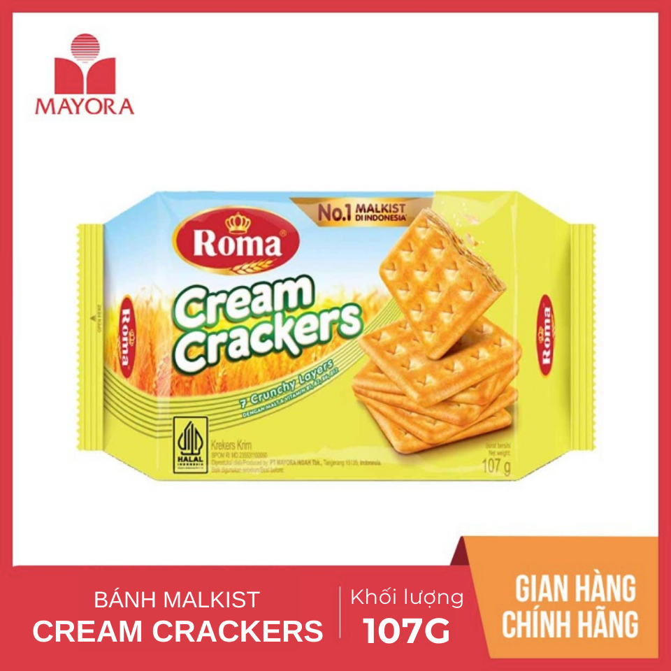 Bánh ROMA Malkist Cream Crackers Mayora 107g