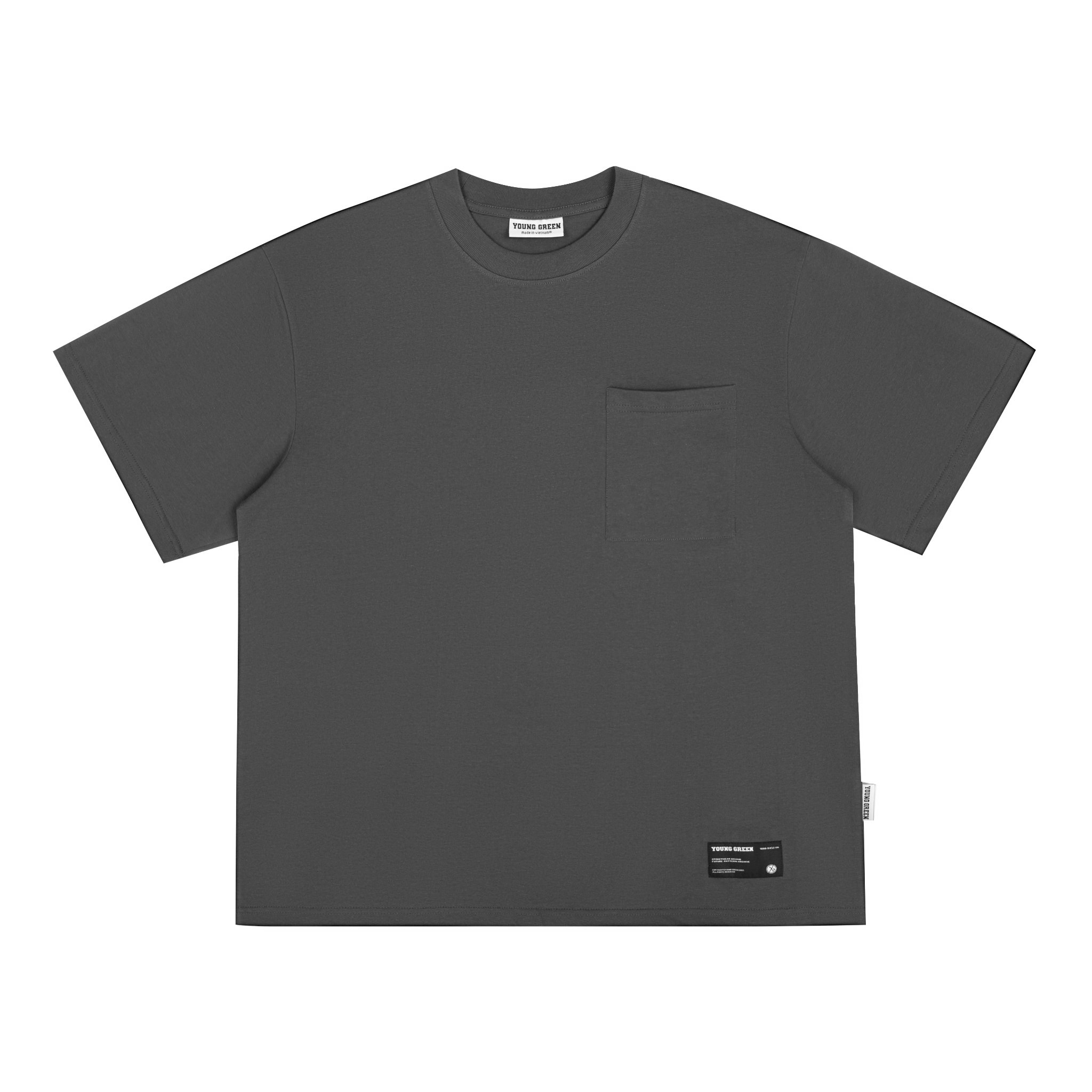 Áo thun young green tshirt with pocket chất liệu 100% thun cotton vải 280gsm