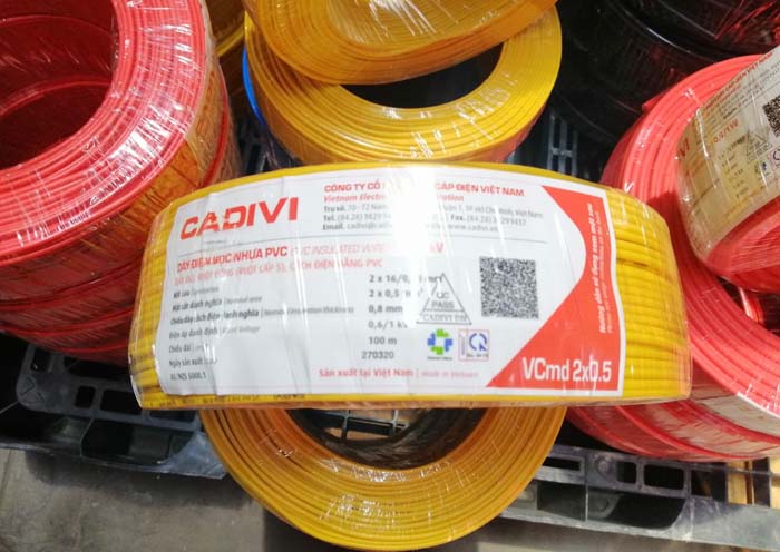 50m dây điện đôi vcmd 2x2.5 và 50m vcmd 2x1.5 mềm cadivi cao cấp