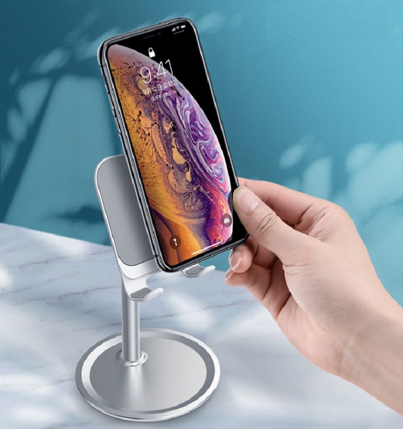 [HCM][ LOẠI TỐT ] - GIÁ ĐỠ ĐIỆN THOẠI  IPAD ĐẾ TRÒN KIM LOẠI 16X10CM
