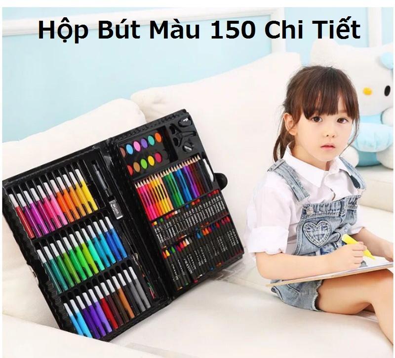 Bút Sáp Màu, Bo But Chi Mau, Hộp Bút Màu Đa NĂng, Hộp bút màu 150 chi tiết Bộ sản phẩm đa dạng  bút chì màu, màu sáp, màu nước, cọ, tẩy, làm từ chất liệu cao cấp tạo màu đẹp, sắc nét, tiết kiệm, Tặng phiếu bảo hành 1 năm Toàn quốc