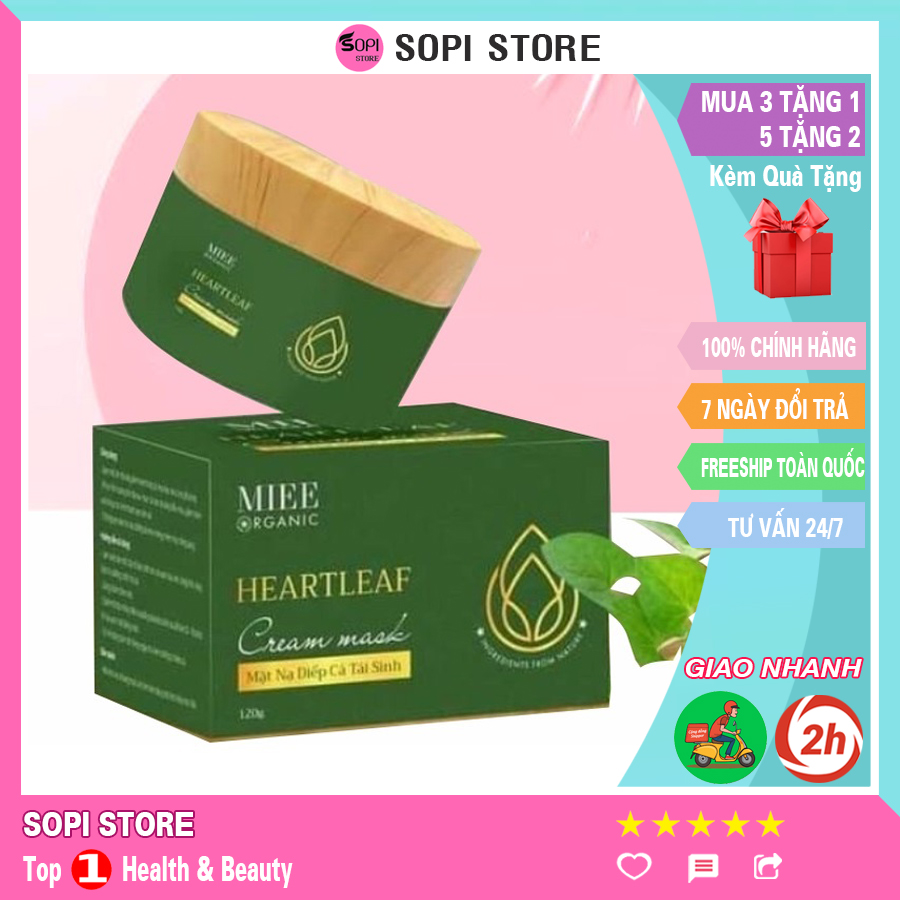 Mặt nạ diếp cá tái sinh MIEE Organic 120g | Mask diếp cá tái sinh thải độc, giảm mụn, dưỡng da