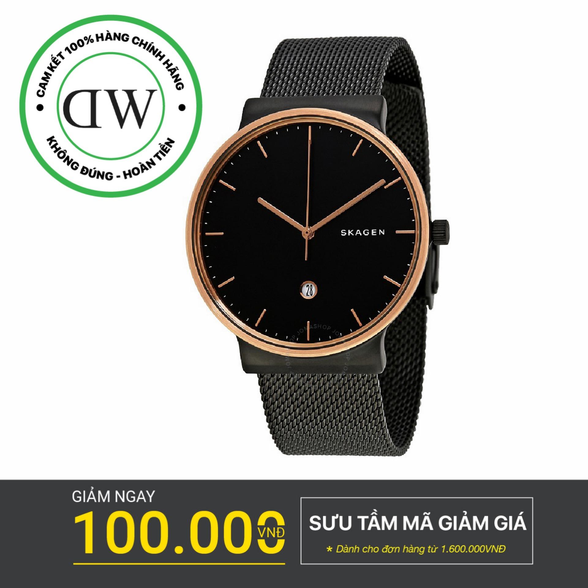 Đồng hồ nam dây lưới skagen skw6296 40mm - vàng hồng