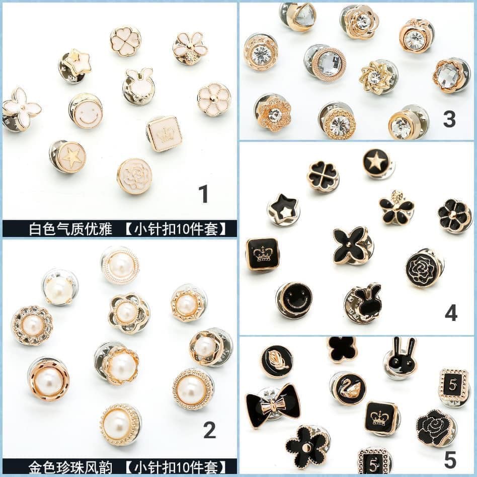 Set 10 Ghim Huy Hiệu Cài Áo Mini Siêu Dễ Thương-Siêu Cute -W87-K01T2