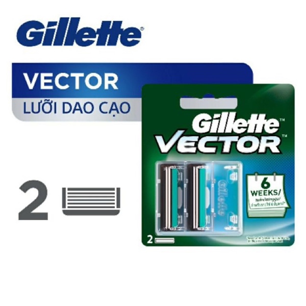 Lưỡi Dao Cạo Râu VECTOR GILLETTE (2 Lưỡi/Vỉ)