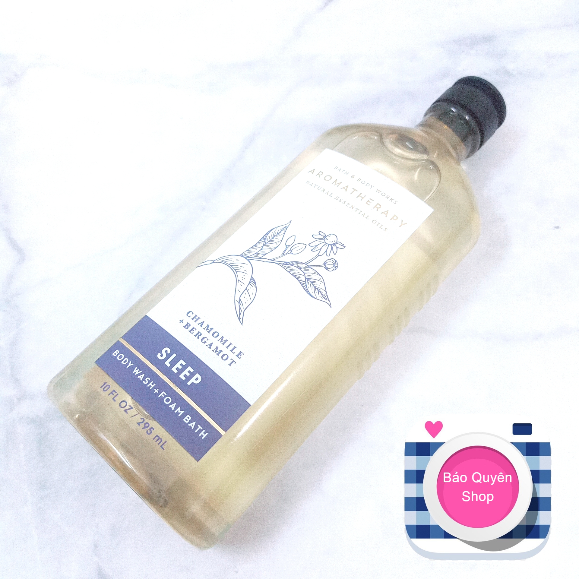Sữa tắm tinh dầu thư giãn dòng aromatherapy Bath & Body Works - Sleep Chamomile Bergamot - Body Wash & Foam Bath 295mL