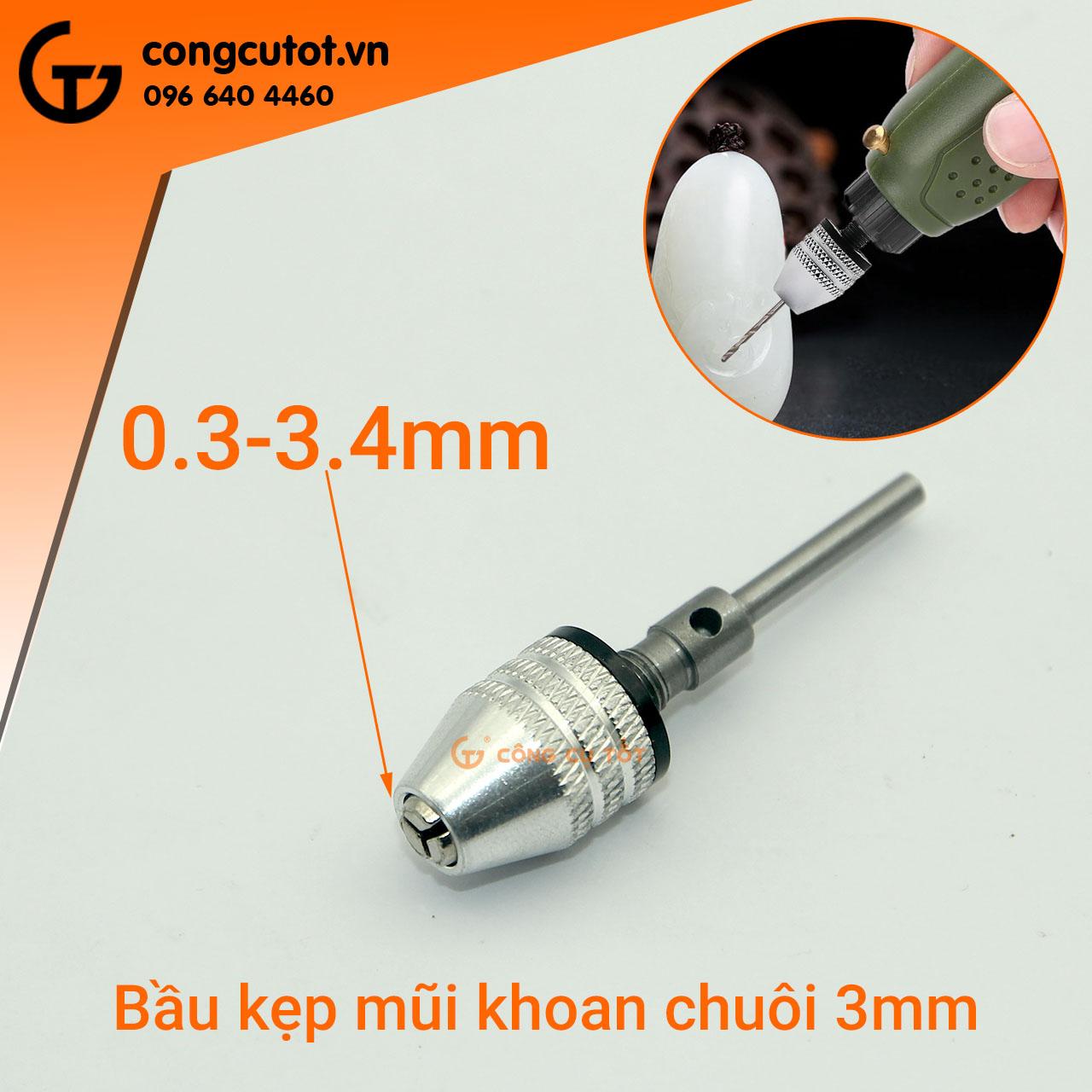 Đầu kẹp mũi khoan chuôi tròn cho máy đa năng 0.3-3.4mm