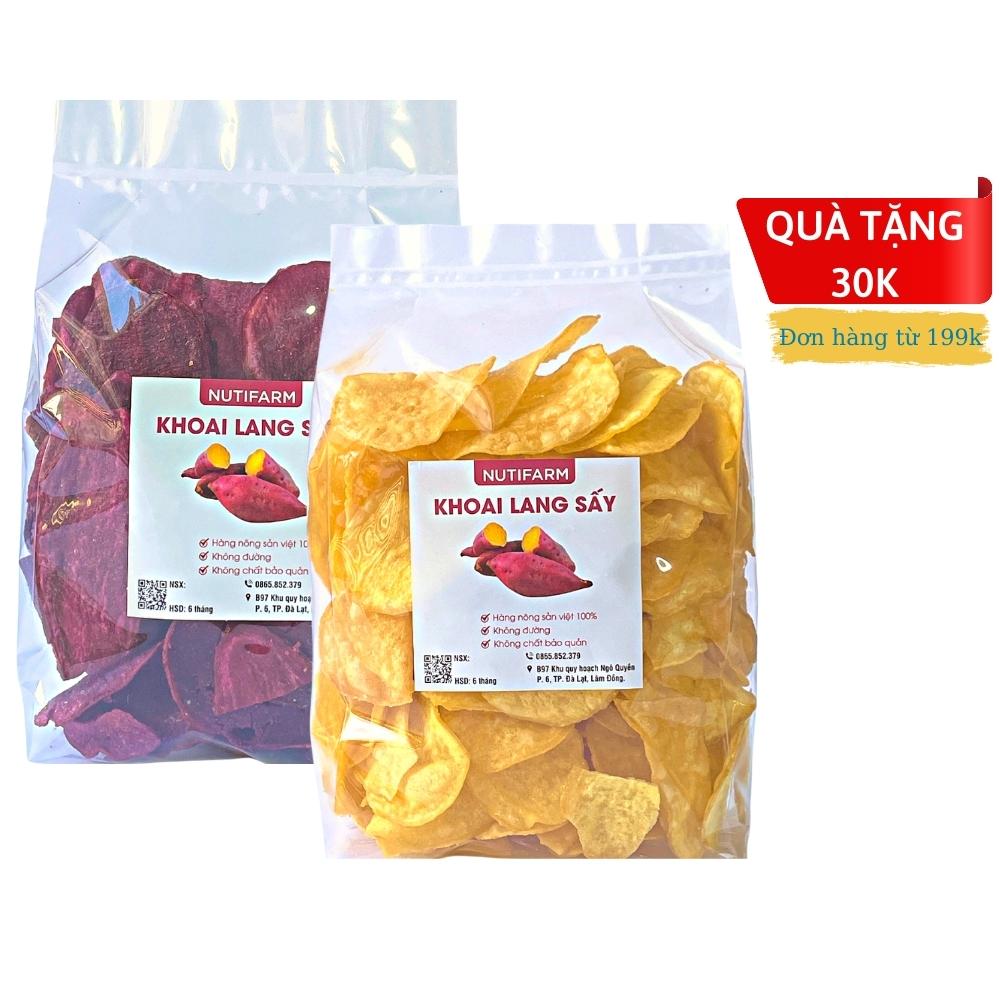 Khoai lang sấy mật ong giòn thơm ngon đặc biệt 500gr NutiFarm hoa quả sấy đặc sản đà lạt
