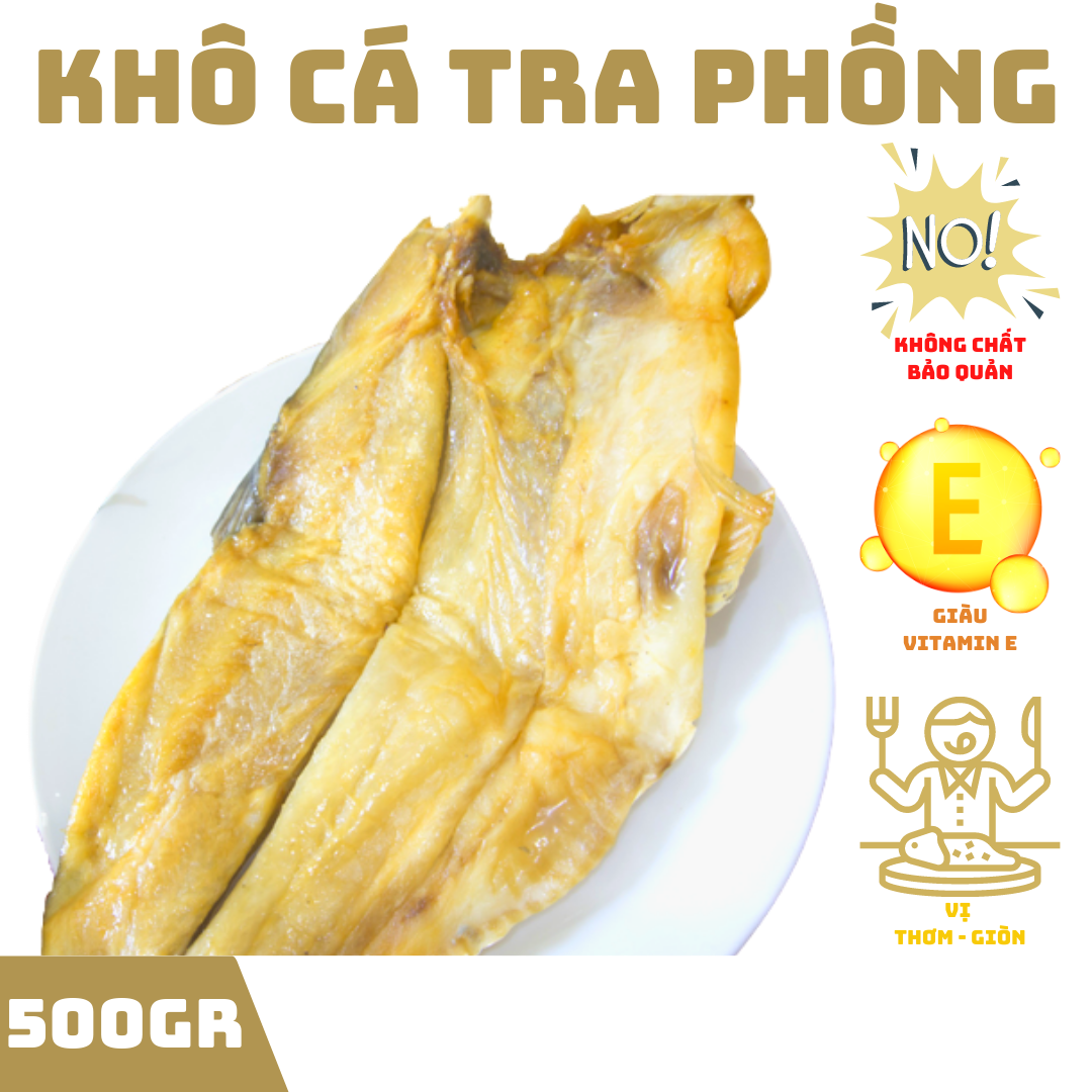 Túi 500gr - khô cá tra phồng, khô cá lăng phồng thịt cá khô thơm béo, chiên phồng giòn ăn cơm cực ngon, cá làm sạch bỏ đầu, rút xương đạt chuẩn vietgap bọc túi hút chân không đặc sản miền tây an giang