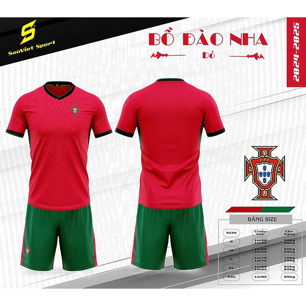 Bộ quần áo bóng đá, đá banh đội tuyển Bồ Đào Nha 2024-2025