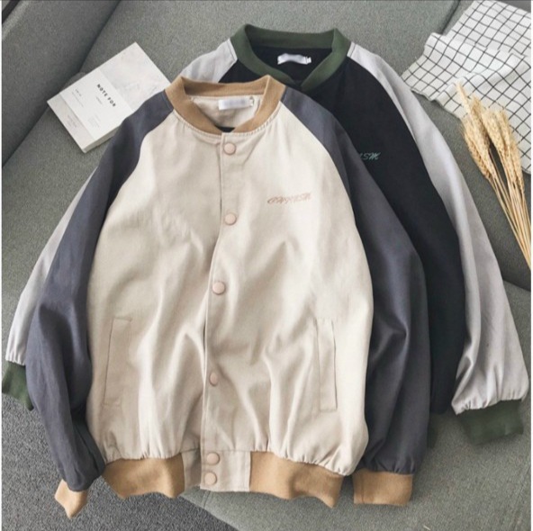 Áo khoác bomber nữ chất dù 2 lớp phối hàng cúc siêu đẹp - clitus fashion