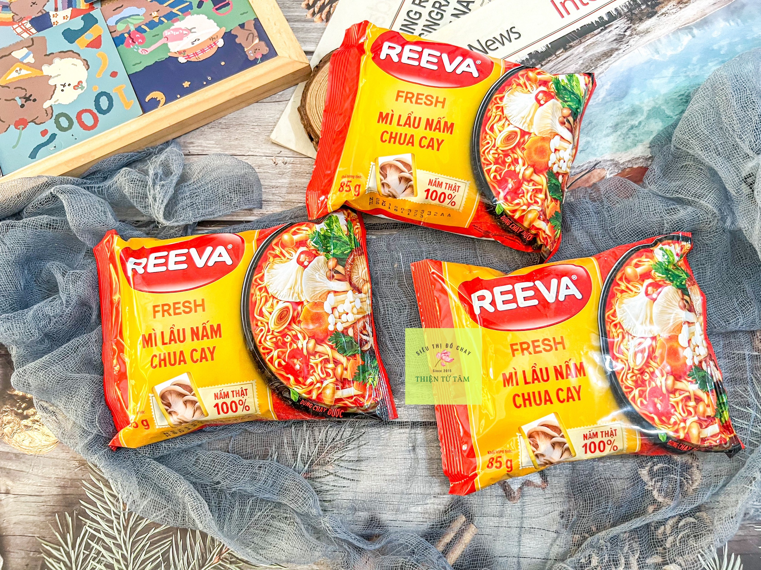 Mì Lẩu Nấm Chua Cay Reeva Nấm Thật Tốt Cho Sức Khỏe Gói