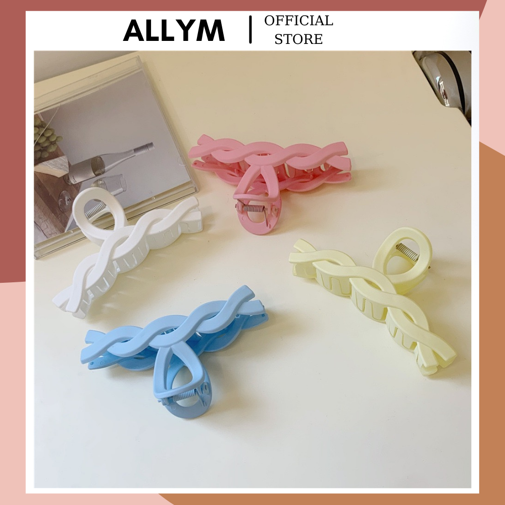 Kẹp tóc, cặp tóc càng cua nhựa xoắn màu lì thời trang Hàn Quốc ALLYM.Accessories