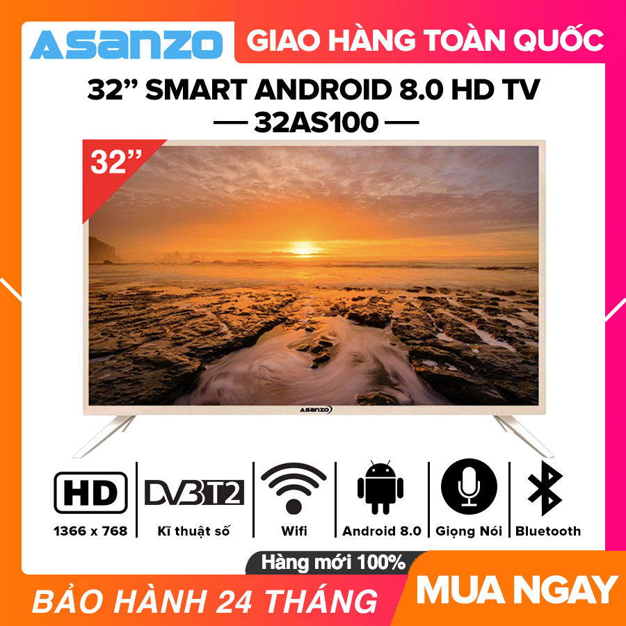[SẢN PHẨM MỚI] Smart Tivi Asanzo 32 inch HD - Model 32AS100 / 32SL500 / 32S51 / 32S52 (Đen) Android 9.0 HD Ready Tích hợp DVB-T2 Wifi Tivi Giá Rẻ - Bảo Hành 2 Năm