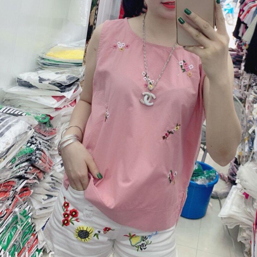 [HCM]ÁO SN THÊU HOA TOÀN THÂN ÁO SƠ MI SOMI NU SƠ MI SÁT NACH ANKHANGPHUQUY