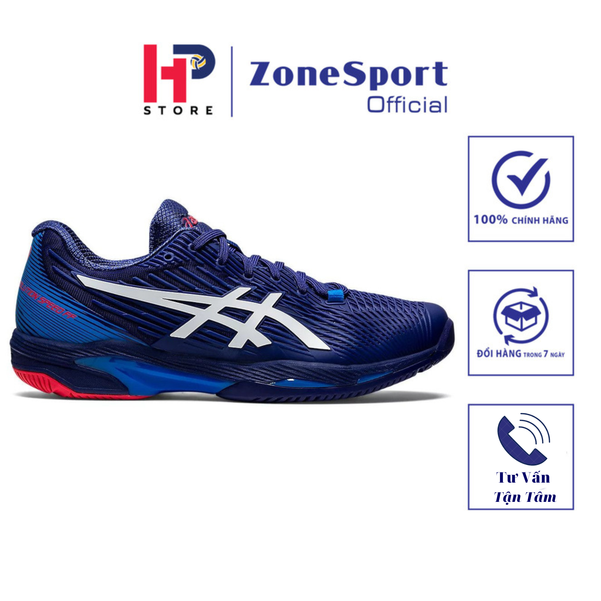 Giày Asics Solution Speed FF 2 Xanh Đen - Giày Chuyên Tennis, Cầu Lông, Bóng Chuyền trọng lượng nhẹ thiết kế độc đáo