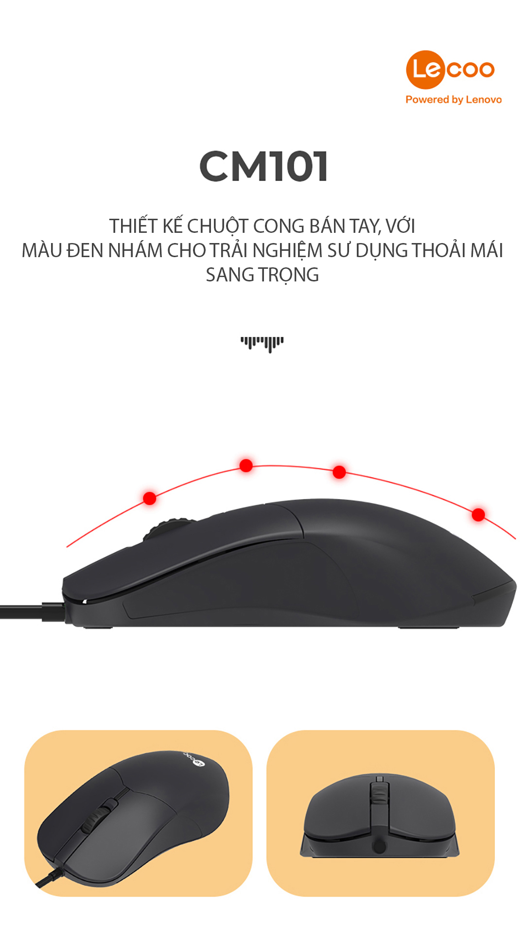 Bộ phím chuột có dây Lecoo CM101 màu đen