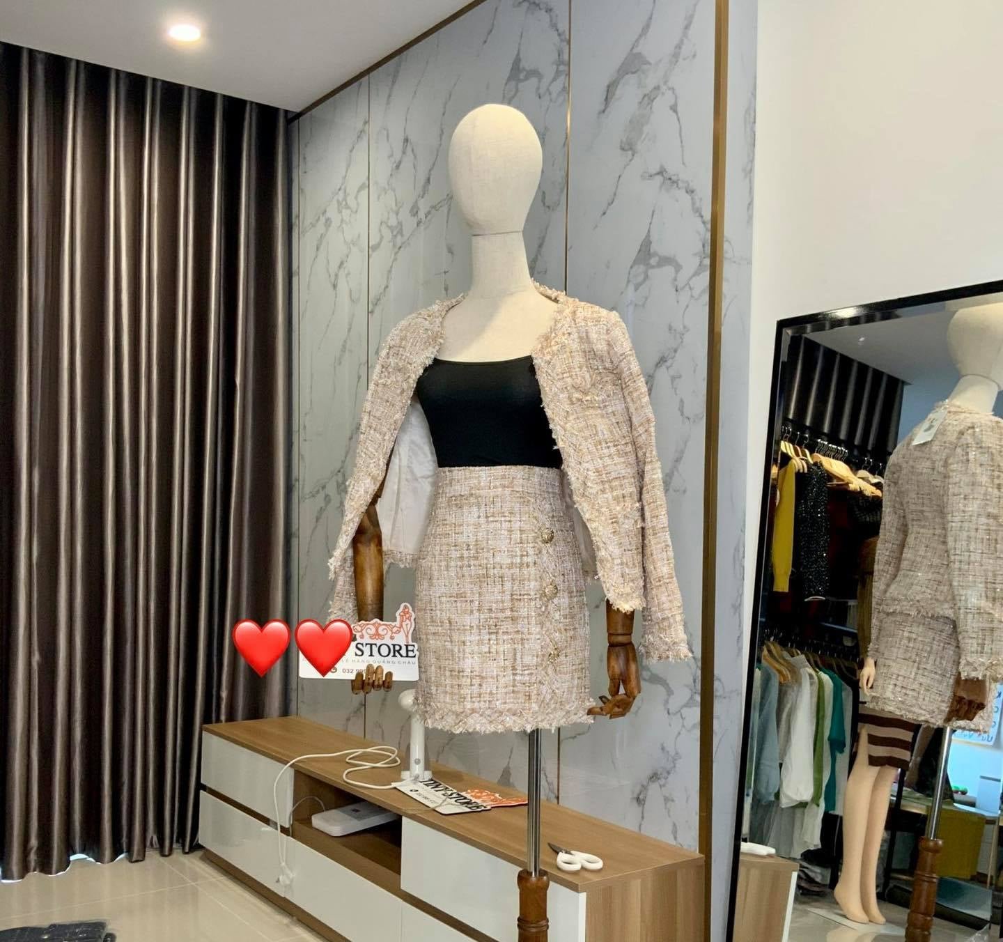 Set Dạ Tweed QCCC Hai Màu Sang Chảnh