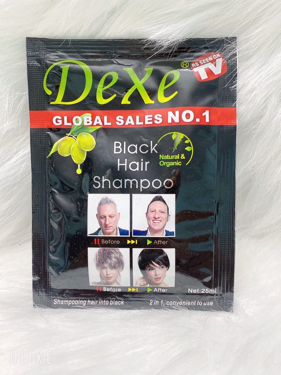 Gói 25ml Dầu gội nhuộm tóc bạc thành đen chính hãng DEXE không dính da đầu