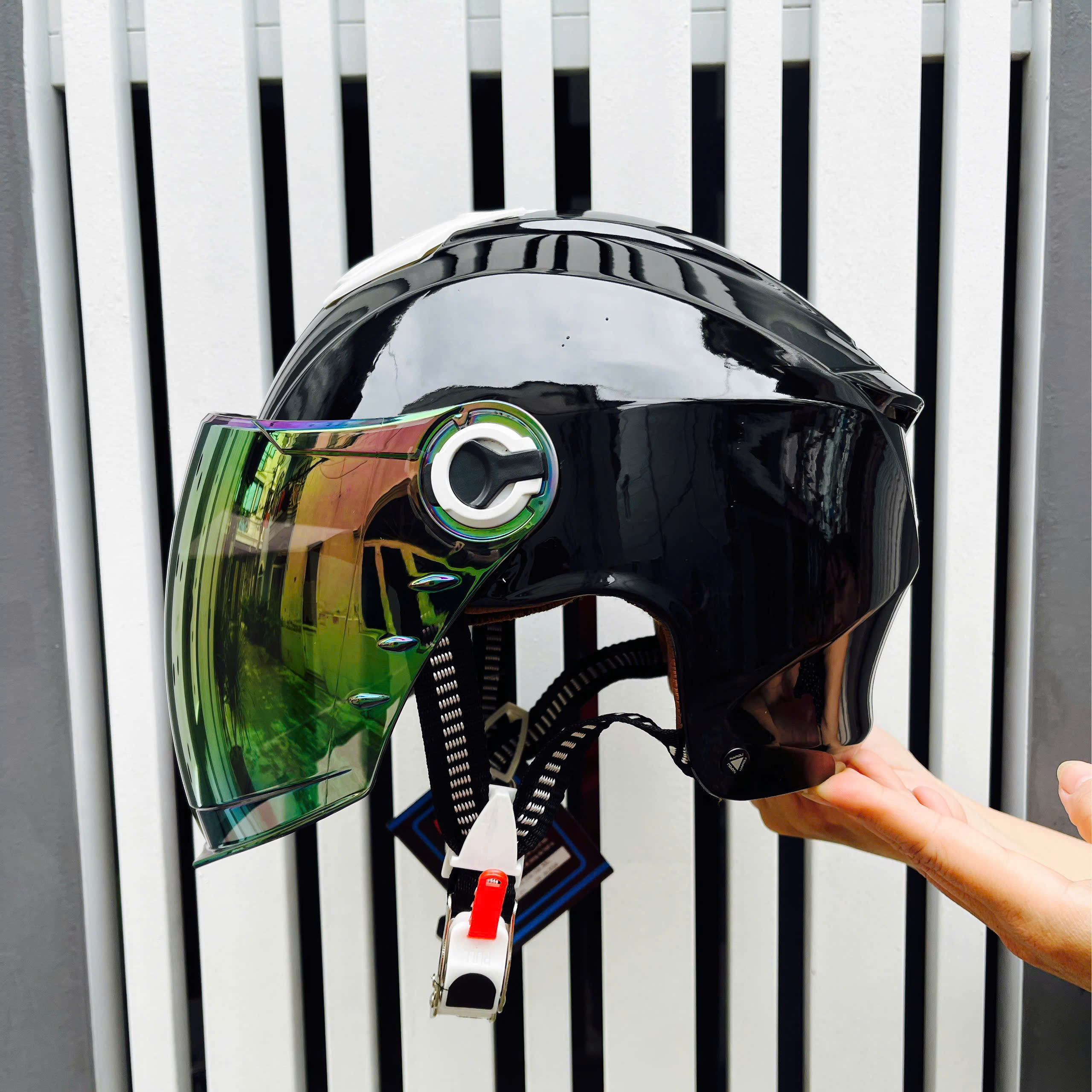 Nón Bảo Hiểm N011 NAPOLI Có Kính Dài Che Hết Mặc/Bảo Hành 12 Tháng.