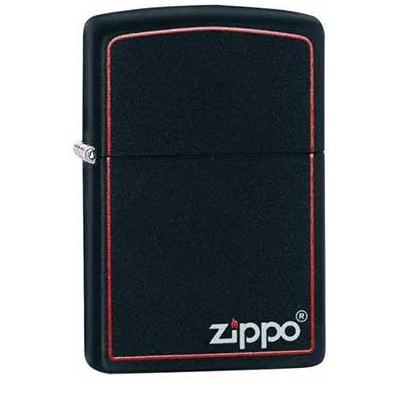 Zippo 218ZB - Zippo Black Matte with Zippo Logo and Border