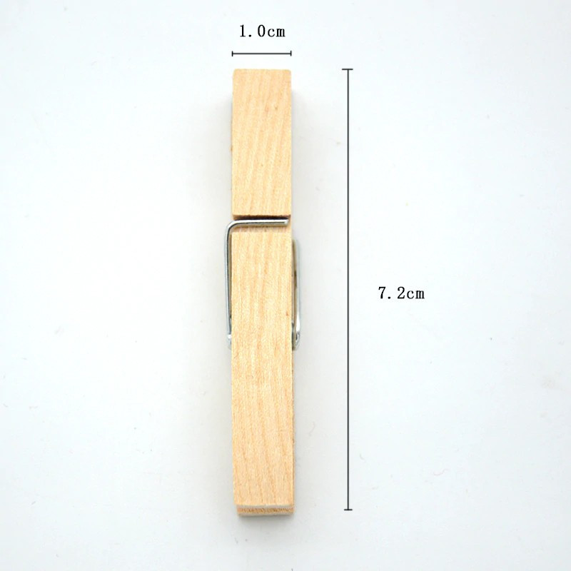 Kẹp gỗ trơn cỡ lớn - Set 20 chiếc
