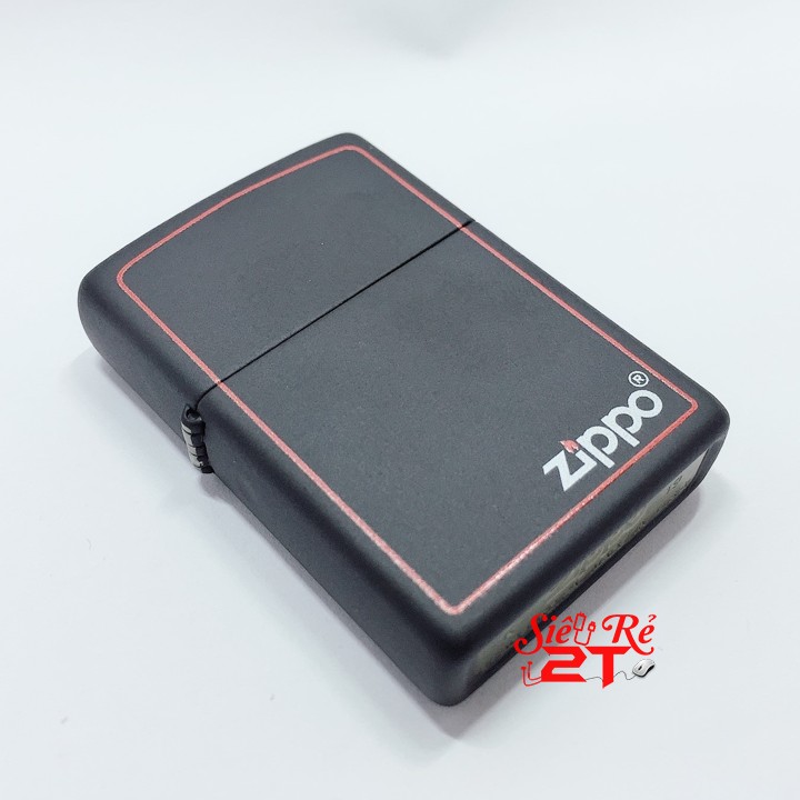 Vỏ zippo red black 218zb chính hãng - vỏ zippo sơn tỉnh điện đen viền đỏ chính hãng mỹ