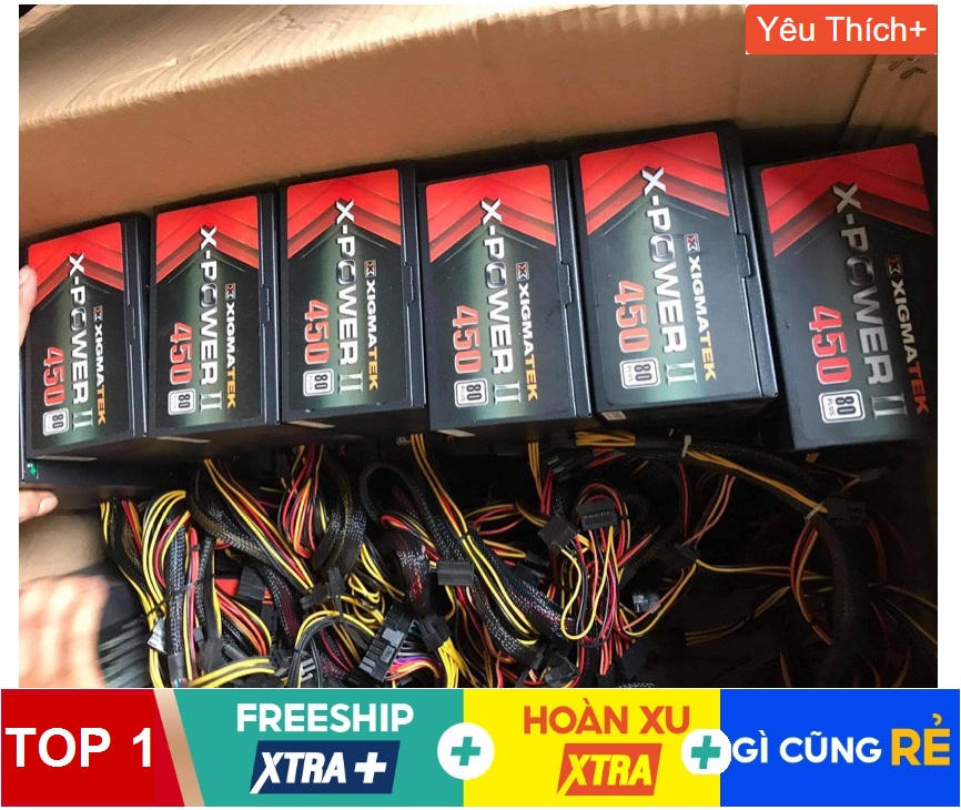 Nguồn 400w 450w 500w 550w 600w 700w công suất thực có chân nguồn 8pin cho CPU, có nguồn phụ 6pin 8pin chạy vga khủng