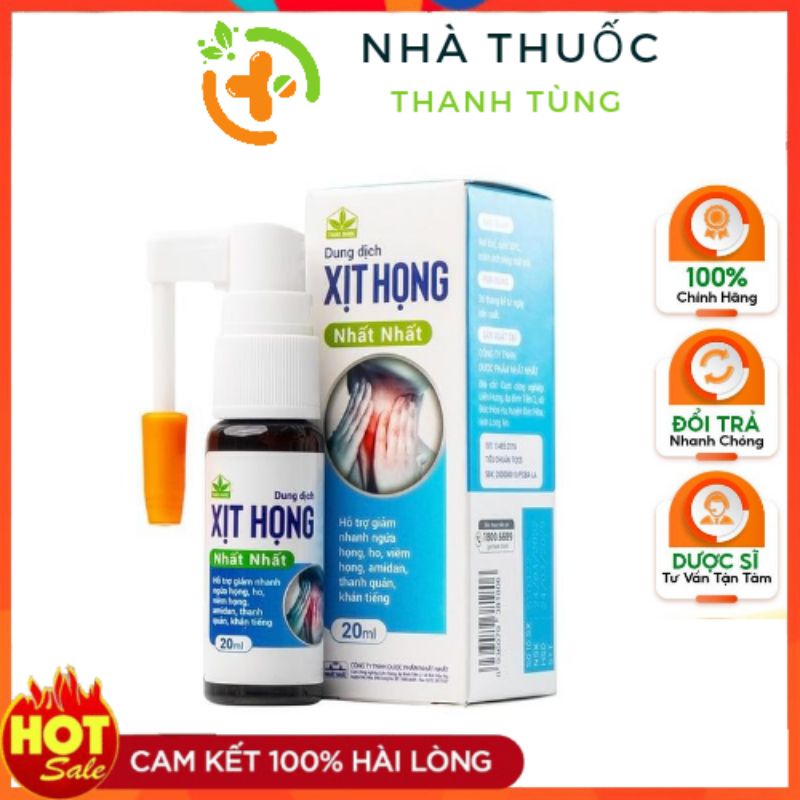 Xịt họng nhất nhất người lớn lọ 20ml - xịt họng keo ong amida xuyên tâm liên