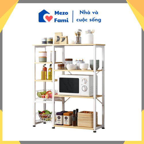 Kệ lò vi sóng, nồi cơm điện MF077 khung thép chắc chắn bền đẹp.