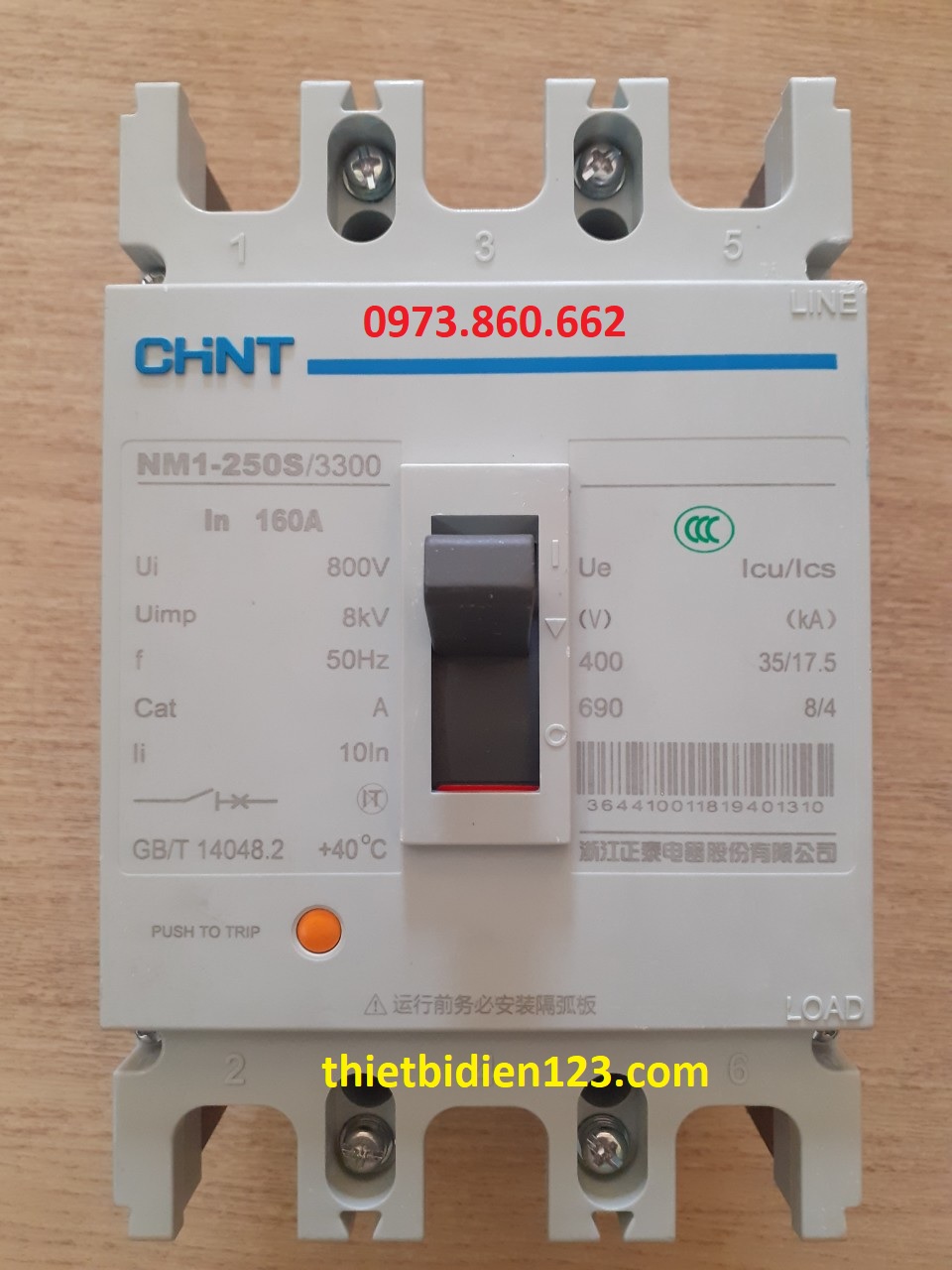 Aptomat khối mccb 3p chint 3p 125a, 160a , 800a