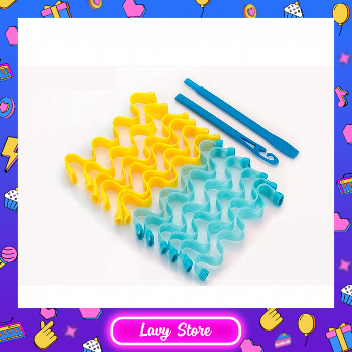 LAVY STORE - Lô uốn tóc xoăn gợn sóng Retro không dùng nhiệt - Bộ 12 Ống Dài 25cm