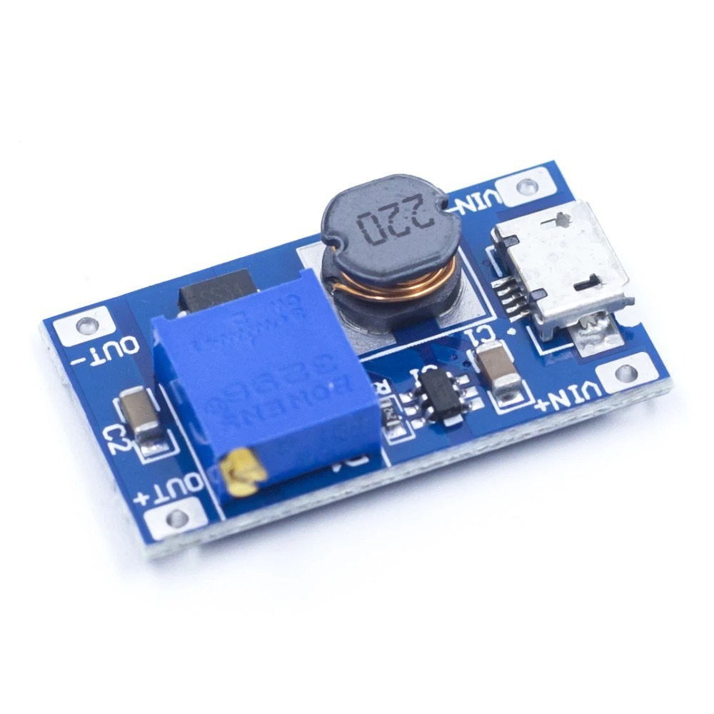 Mạch tăng áp mini có cổng micro usb 2v lên 26vdc 2a