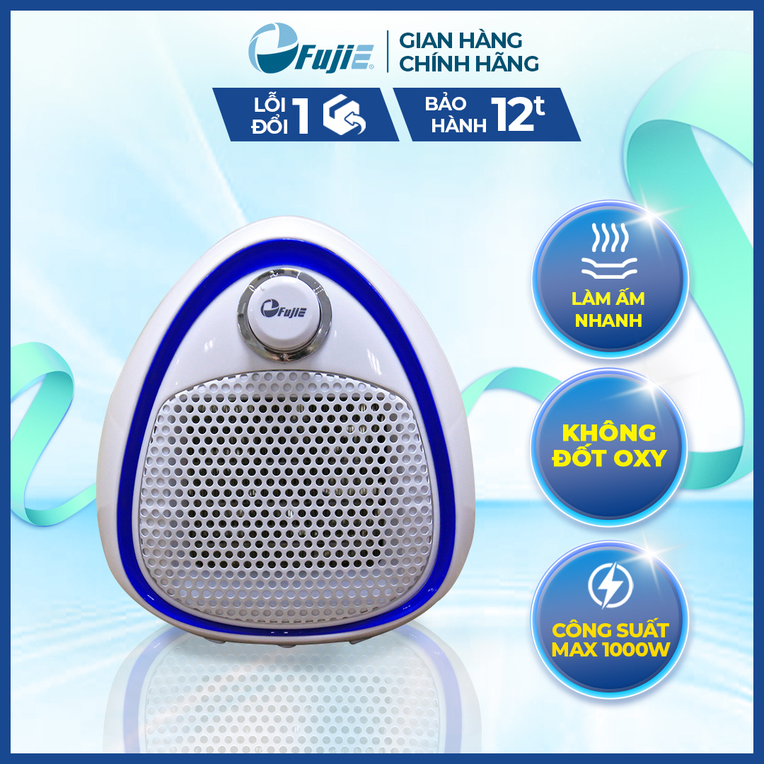 Máy sưởi gốm ceramic mini fujie ch-202 thiết kế nhỏ gọn - làm ấm an toàn - tiết kiệm điện - bảo hành 12 tháng