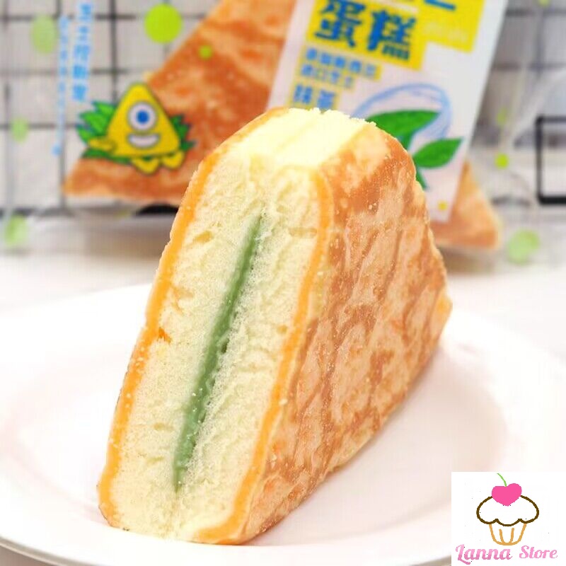 Bông lan hấp vị trà xanh phô mai bánh bông lan tam giác matcha cheese cake - đài loan