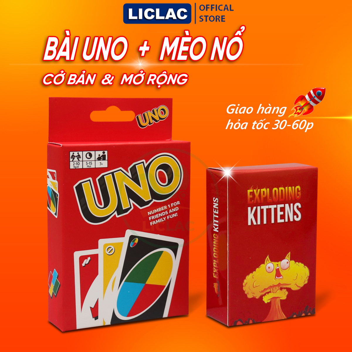 Combo Bài Uno + Mèo Nổ Việt Hóa - Board Game Cơ Bản và Mở Rộng hấp dẫn