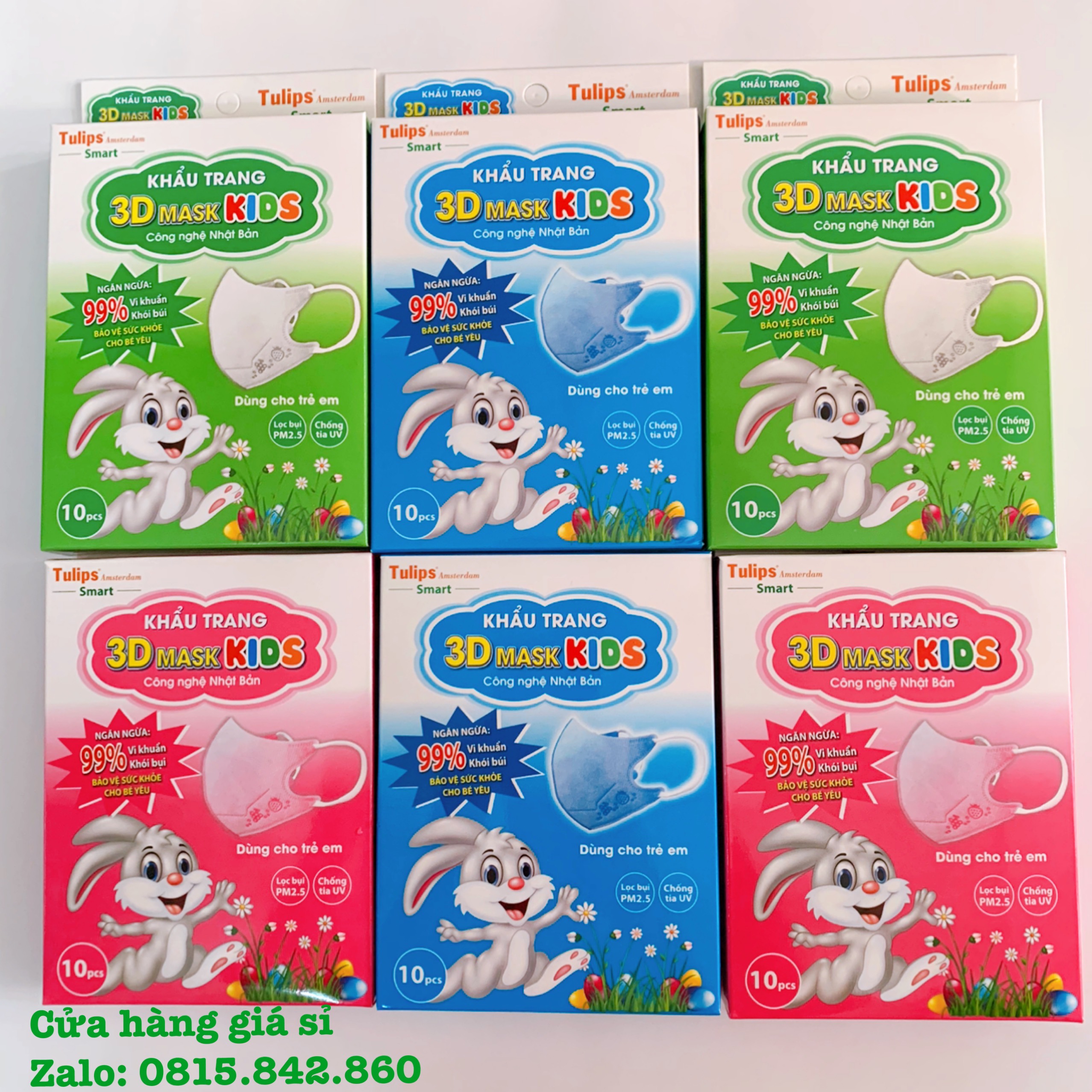 [HCM]Khẩu trang trẻ em [2 hộp-20 cái] [Dùng cho bé từ 4 tháng - 4 tuổi] - 3D Smart Kid Tulips Công nghệ Nhật Bản