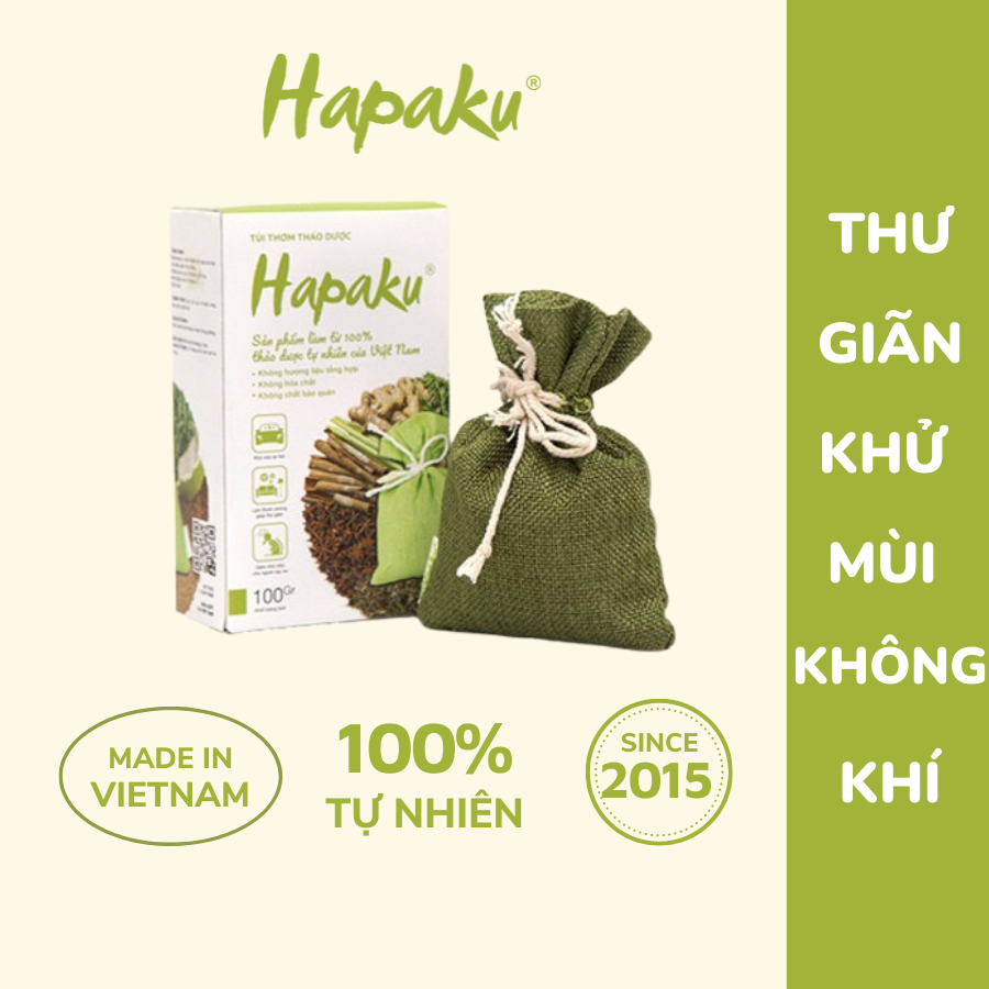 Túi Thơm Thảo Dược Hapaku Túi Thơm Treo Tủ Quần Áo Mùi Tự Nhiên, Túi Thơm Treo Ô Tô, Phòng Làm Việc Thư Giãn Tinh Thần, Giải Tỏa Căng Thẳng, Stress, Túi Thơm Chống Say Tàu Xe, Túi Thơm Mùi Quế, Hồi, Sả, Vỏ Bưởi - Hapaku Việt Nam
